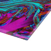 Aqua Blue und Black Groovy Abstraktes Retro Kunst, Schneidebrett (Ecke)