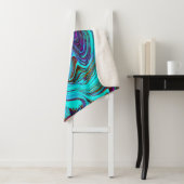 Aqua Blue und Black Groovy Abstraktes Retro Kunst, Sherpadecke (Beispiel)