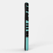 Aqua Blue und Black Zebra Muster Case-Mate iPhone Hülle (Hinten/Rechts)