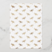 Aqua Blue und Gold Floral Wedding Folieneinladung (Rückseite)