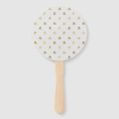 Aqua Blue und Gold Floral Wedding Hand Fan Fächer (Rückseite)