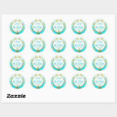 Aqua Blue und Gold Seepferd Save the Date Stickers (Blatt)