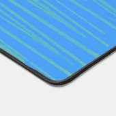 Aqua Blue und Green 70er Jahre Style Stripe Desk M Schreibtischunterlage (Ecke)