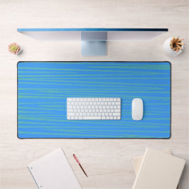 Aqua Blue und Green 70er Jahre Style Stripe Desk M Schreibtischunterlage
