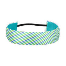 Aqua Blue und Green Strip Headband
