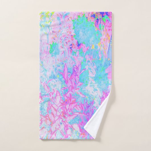 Aqua Blue und Hot Pink Hydrangea Landschaft Badhandtuch Set (Handtuch)