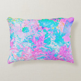 Aqua Blue und Hot Pink Hydrangea Landschaft Dekokissen