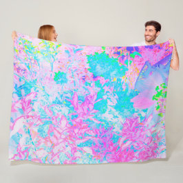 Aqua Blue und Hot Pink Hydrangea Landschaft Fleecedecke