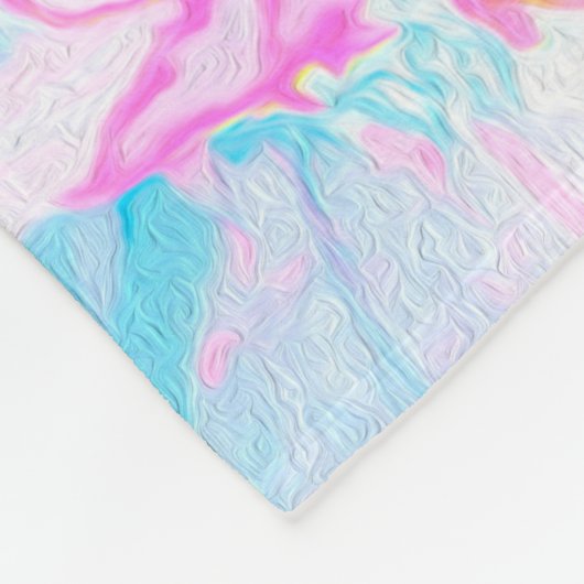 Aqua Blue und Hot Pink Hydrangea Landschaft Fleecedecke (Ecke)