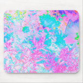 Aqua Blue und Hot Pink Hydrangea Landschaft Mousepad (Vorne)