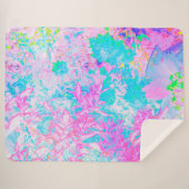 Aqua Blue und Hot Pink Hydrangea Landschaft Sherpadecke (Vorderseite (Horizontal))