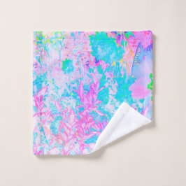 Aqua Blue und Hot Pink Hydrangea Landschaft Waschlappen