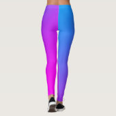 Aqua Blue und Hot Pink Miami Ombre Leggings (Rückseite)
