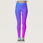 Aqua Blue und Hot Pink Miami Ombre Leggings (Vorderseite)