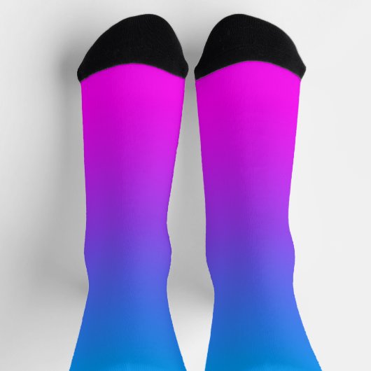 Aqua Blue und Hot Pink Ombre Socken (Oben)