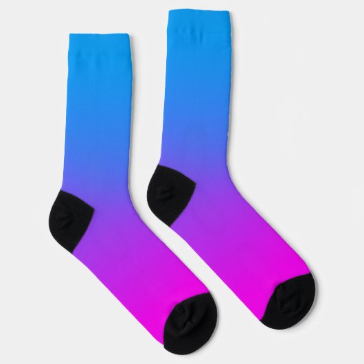Aqua Blue und Hot Pink Ombre Socken (Rechts)