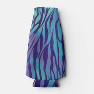 Aqua Blue und Lila Zebrastreifen Flaschenkühler