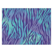 Aqua Blue und Lila Zebrastreifen Tischdecke (Vorderseite (Horizontal))