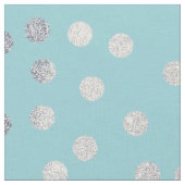Aqua Blue und Silver Glitzer City Dots Stoff (Nahaufnahme)