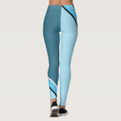 Aqua Blue und Turquoise Diagonal Leggings (Rückseite)