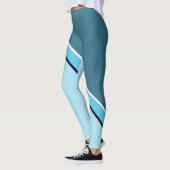 Aqua Blue und Turquoise Diagonal Leggings (Links)
