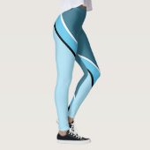 Aqua Blue und Turquoise Diagonal Leggings (Rechts)