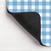 Aqua Blue und White Gingham Mousepad (Ecke)