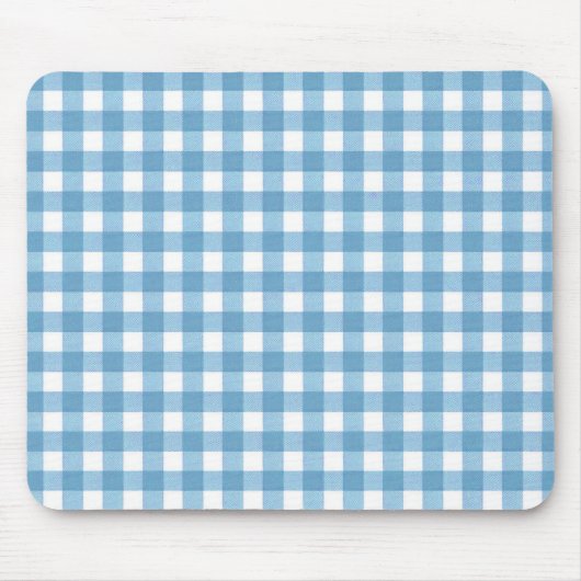 Aqua Blue und White Gingham Mousepad (Vorne)