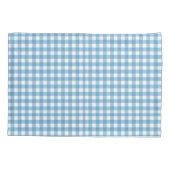 Aqua Blue und White Gingham Pattern Kissenbezug (Rückseite-Links)