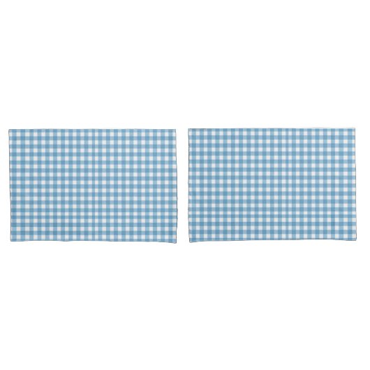 Aqua Blue und White Gingham Pattern Kissenbezug (Vorderseite-Set)