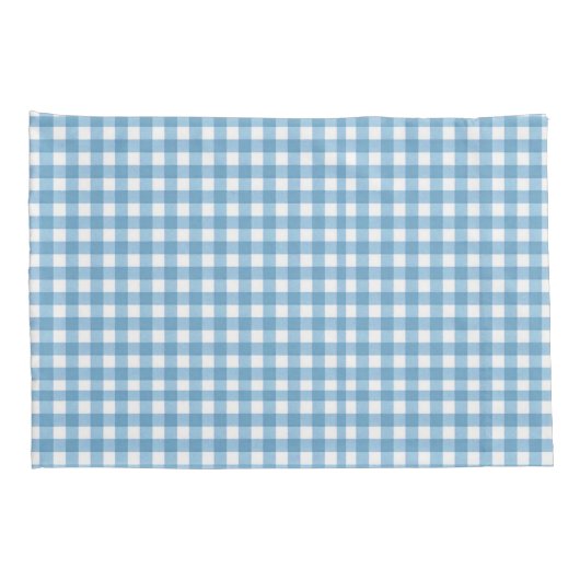 Aqua Blue und White Gingham Pattern Kissenbezug (Rückseite-Rechts)