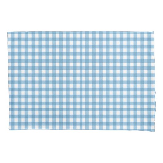 Aqua Blue und White Gingham Pattern Kissenbezug (Vorderseite-Links)