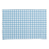 Aqua Blue und White Gingham Pattern Kissenbezug (Vorderseite-Rechts)