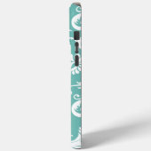 Aqua Blue und White Personalisiert Damask Case-Mate iPhone Hülle (Rückseite / Links)