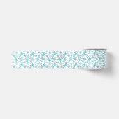 Aqua Blue und White Snowflake Satinband (Vorderseite)