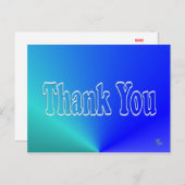 Aqua-Blue Vielen Dank - blank Postkarte (Vorne/Hinten)