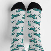 Aqua Blue Vintag Horse Crazy Socken (Oben)