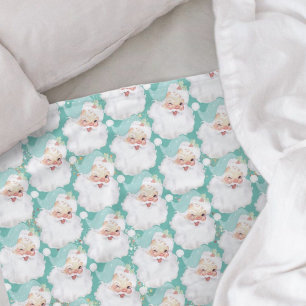 Aqua Blue Vintag Santa Claus Winde Weihnachten Fleecedecke