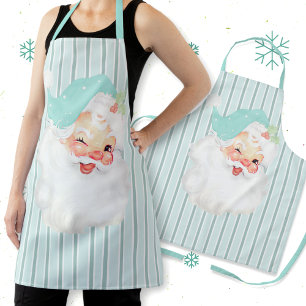 Aqua Blue Vintag Winking Weihnachten Schürze