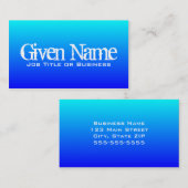 Aqua Blue Visitenkarte (Vorne/Hinten)
