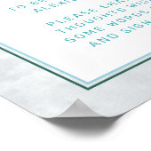 Aqua & Blue Wasserfarbe Floral Time Kapsel Zeichen Poster (Ecke)