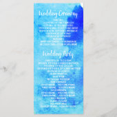 Aqua Blue Water color, Korallenriff Hochzeitsprogr Programm (Rückseite)