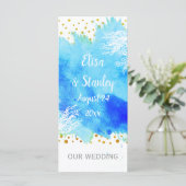 Aqua Blue Water color, Korallenriff Hochzeitsprogr Programm (Stehend Vorderseite)