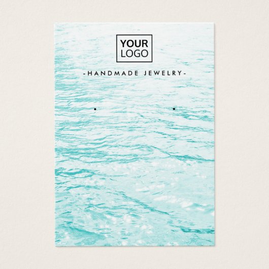 Aqua Blue Water Custom Logo Ohrring Display Karte (Vorderseite)