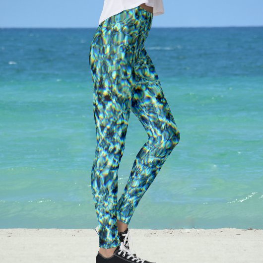 Aqua Blue Water Glam Leggings