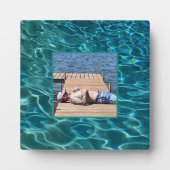 Aqua Blue Water Muster, rippende Ozeanwellen Fotoplatte (Vorderseite)