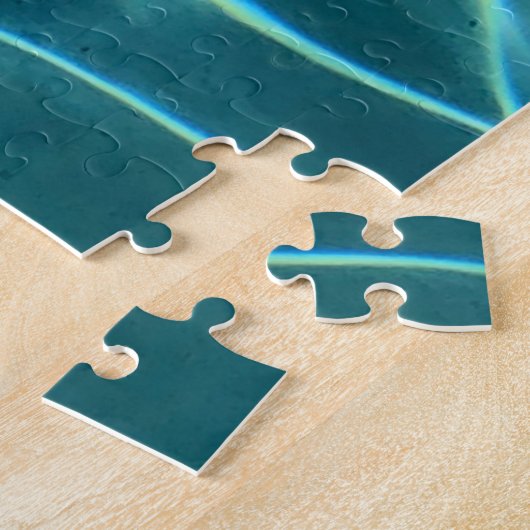 Aqua Blue Water Muster, rippende Ozeanwellen Puzzle (Seite)