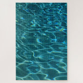 Aqua Blue Water Muster, rippende Ozeanwellen Puzzle (Vertikal)