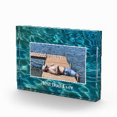 Aqua Blue Water PatternBester Vater je Fotoblock (Rechts)