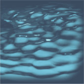 Aqua Blue Water Waves Aufkleber (Vorderseite)